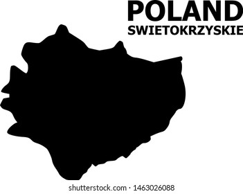 Vector Map of Swietokrzyskie Province with title. Map of Swietokrzyskie Province is isolated on a white background. Simple flat geographic map.