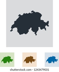 vector map of Switzerland