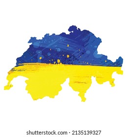 Vector map Switzerland. Isolated vector Illustration. Black on White background. EPS 10 Illustration.