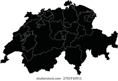 Vectorkarte der Schweiz mit Regionen