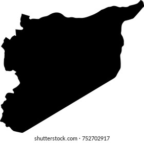 Vector map Syria. Black mask. Isolated, white background. 