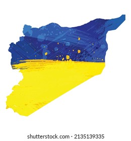Vector map Syria. Isolated vector Illustration. Black on White background. EPS 10 Illustration.