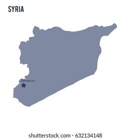 Vector map of Syria isolated on white background. Travel Vector Illustration.