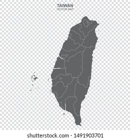 mapa vetorial de Taiwan sobre fundo transparente