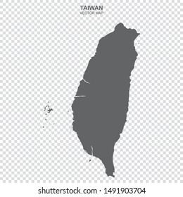 vector map of Taiwan on transparent background