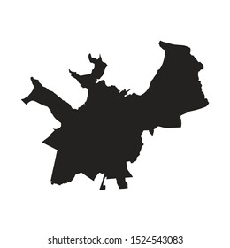 Vector map Tallinn. Isolated vector Illustration. Black on White background. EPS 10 Illustration.