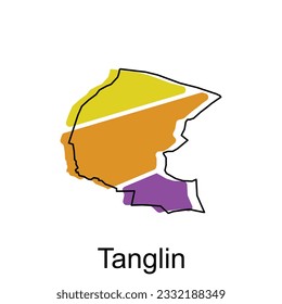 mapa vectorial de la plantilla de ilustración colorida de Tanglin en fondo blanco