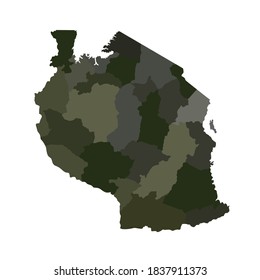 Mapa vectorial de Tanzania aislado