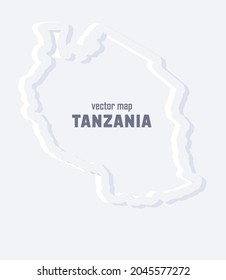 vector map of Tanzania in the ultramodern style of neomorphism