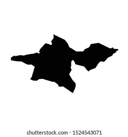 Vector map Tehran. Isolated vector Illustration. Black on White background. EPS 10 Illustration.