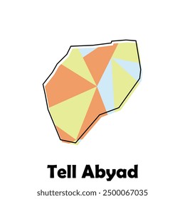 vector map of Tell Abyad modern outline, High detailed vector Syria map illustration vector Design Template