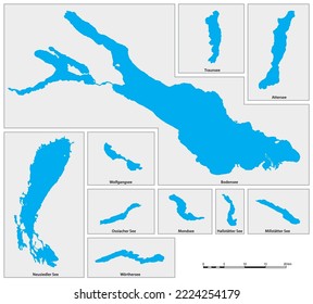 Mapa vectorial de los diez tamaños de Austria en alemán