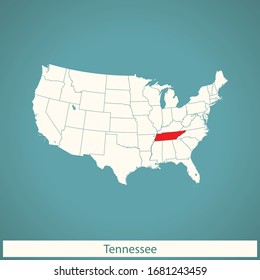 vector map of the Tennessee