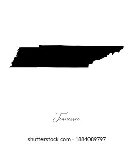 Vector map of  Tennessee with handwritten name of the state. State name can be removed or edited. Black drawing on white background. Appropriate for digital editing and prints of all sizes.