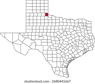 Un mapa de Vector de Texas destacando el condado de Childress. Ideal para estudios geográficos, informes regionales y proyectos de visualización de datos.

