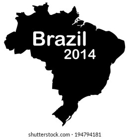 Vector map with the text "Brazil 2014"