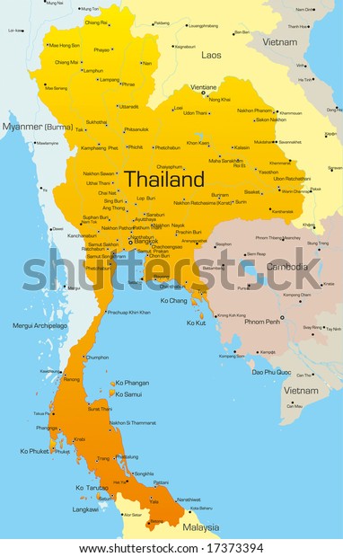 Vector Map Thailand Country Stock Vector (Royalty Free) 17373394