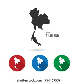 Vector map Thailand.  Flat icons, isolated vector Illustration.