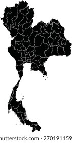 Mapa de Vector de Tailandia con Regiones