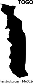 Vector Map of Togo with caption. Map of Togo is isolated on a white background. Simple flat geographic map.