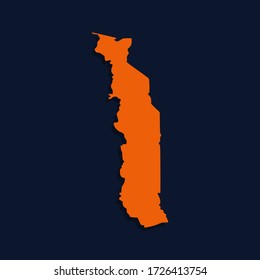 Vector Karte von Togo. Isolierte Vektorgrafik