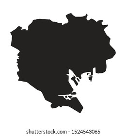 Vector map Tokyo. Isolated vector Illustration. Black on White background. EPS 10 Illustration.