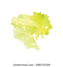 Vector map Tokyo. Isolated vector Illustration. Black on White background. EPS 10 Illustration.