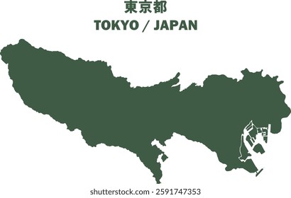 Vector Map of TOKYO , JAPAN