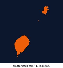
Vector map of Tome and Principe. Isolated vector illustration