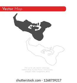 Vector map Tonga. Isolated vector Illustration. Black on White background. EPS 10 Illustration.