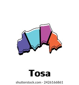 vector Map of Tosa City colorful illustration template design on white background