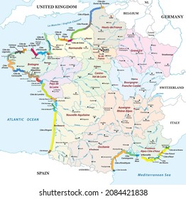 Vector map of tourism coasts of France 