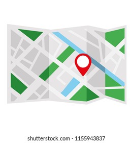 Vector map with tourist's pins