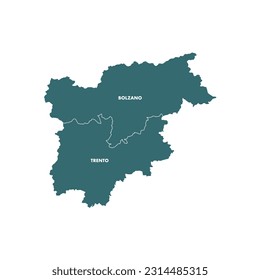 Vector Map of Trentino-Alto Adige, Italy