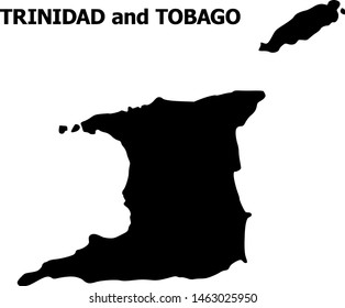 Vector Map of Trinidad and Tobago with caption. Map of Trinidad and Tobago is isolated on a white background. Simple flat geographic map.