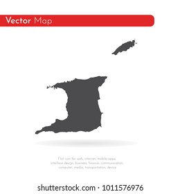 Vector map Trinidad and Tobago. Isolated vector Illustration. Black on White background. EPS 10 Illustration.