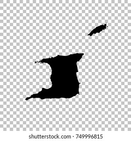 Vector map Trinidad and Tobago. Isolated vector Illustration. Black on White background. EPS 10 Illustration.