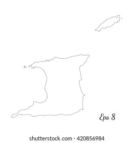 Political Map Country Trinidad Tobago Stock Vector (Royalty Free ...