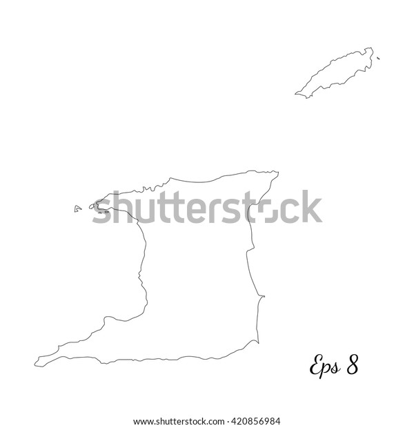 Vector Map Trinidad Tobago Outline Map Stock Vector (Royalty Free ...