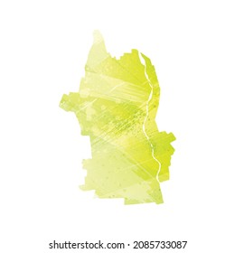 Vector map Tskhinval. Isolated vector Illustration. Black on White background. EPS 10 Illustration.
