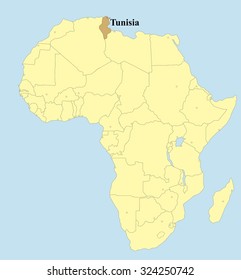 Vector Map Of Tunis In Africa 
