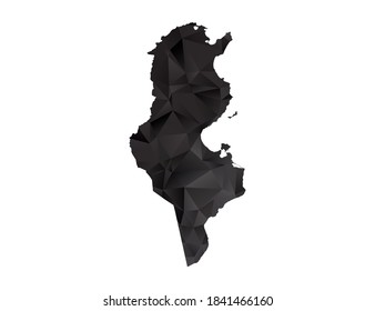 Mapa vectorial del gradiente del estilo del polígono negro de Túnez.