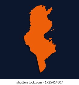 Vector map of Tunisia. Isolated vector illustration