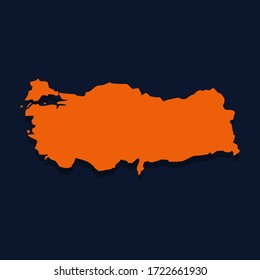 
Vector map of Turkey. Isolated vector illustration
