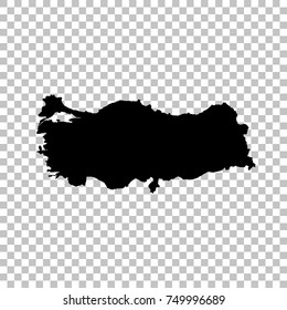 Vector map Turkey. Isolated vector Illustration. Black on White background. EPS 10 Illustration.