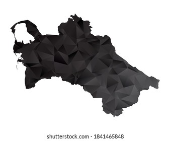 Vektorplan Turkmenistans schwarzer Polygonstil-Farbverlauf.