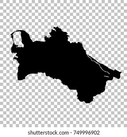 Vector map Turkmenistan. Isolated vector Illustration. Black on White background. EPS 10 Illustration.