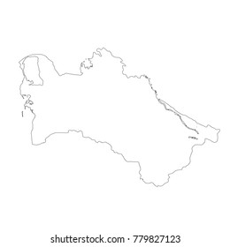 Vector map Turkmenistan. Isolated vector Illustration. Black on White background. EPS 10 Illustration.