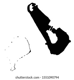 Vector map Tuvalu and Funafuti. Country and capital. Isolated vector Illustration. Black on White background. EPS 10 Illustration.