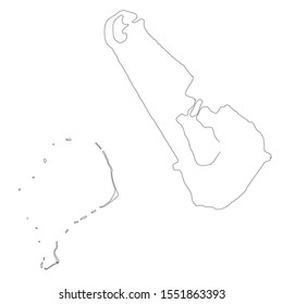 Vector map Tuvalu and Funafuti. Country and capital. Isolated vector Illustration. Outline. EPS 10 Illustration.